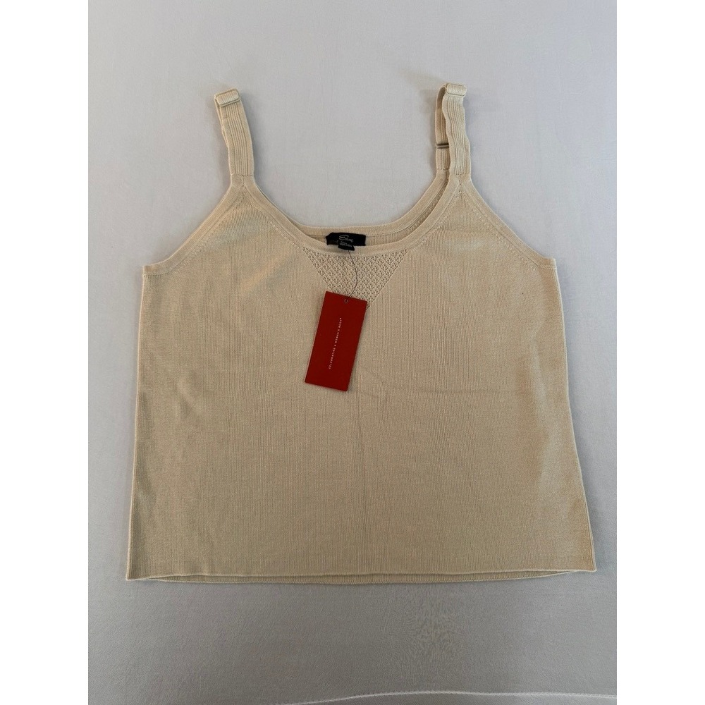 NWT Emme Women Plus Size Spaghetti Strap Tank Tops, Set of 2, Peach, Tan, Size 0 - Picture 2 of 9